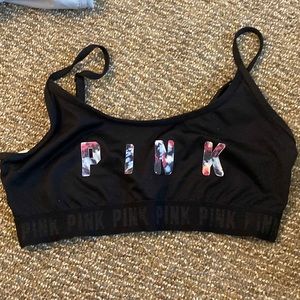 Pink sports bra